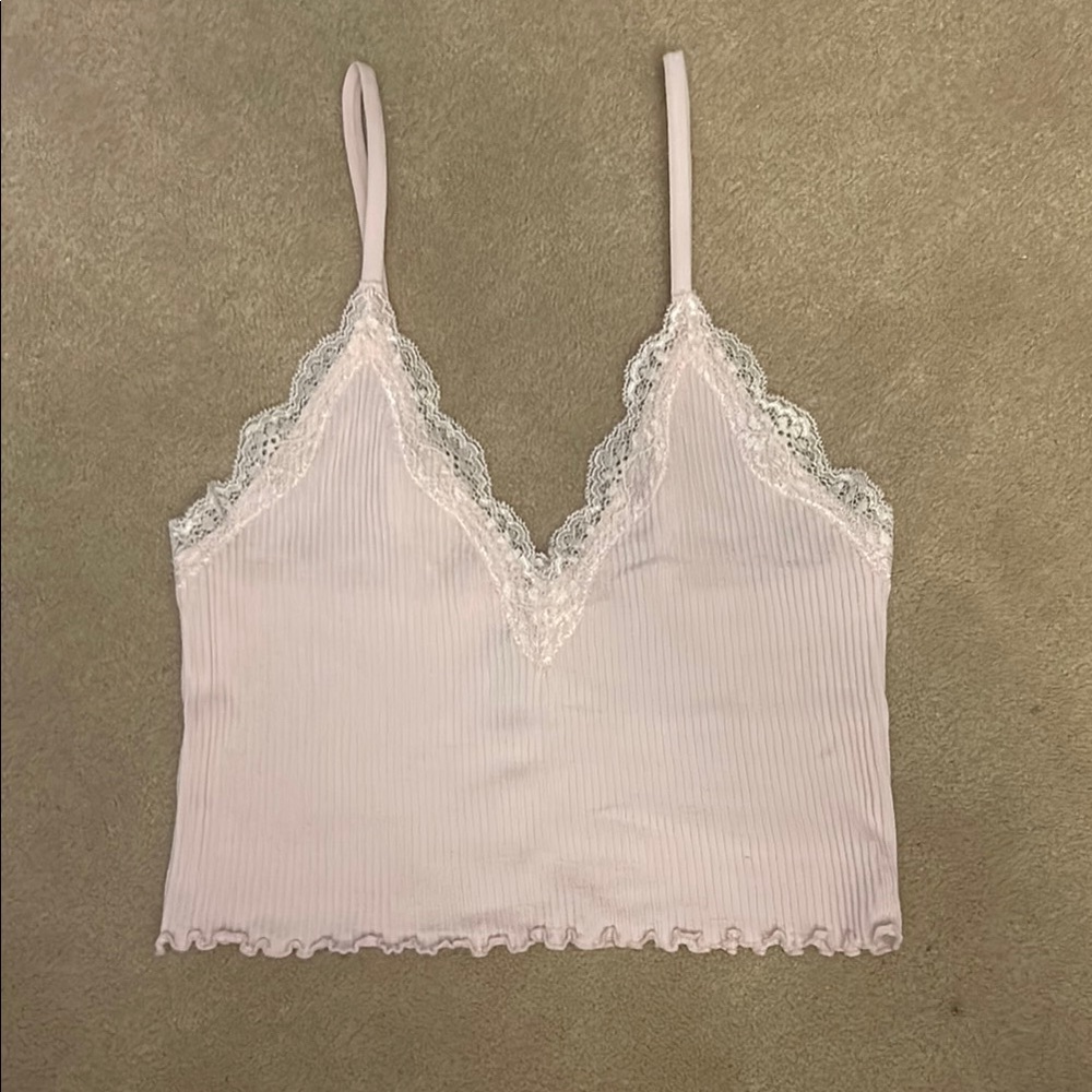 Forever 21 Cream Sleeveless Crop Camisole